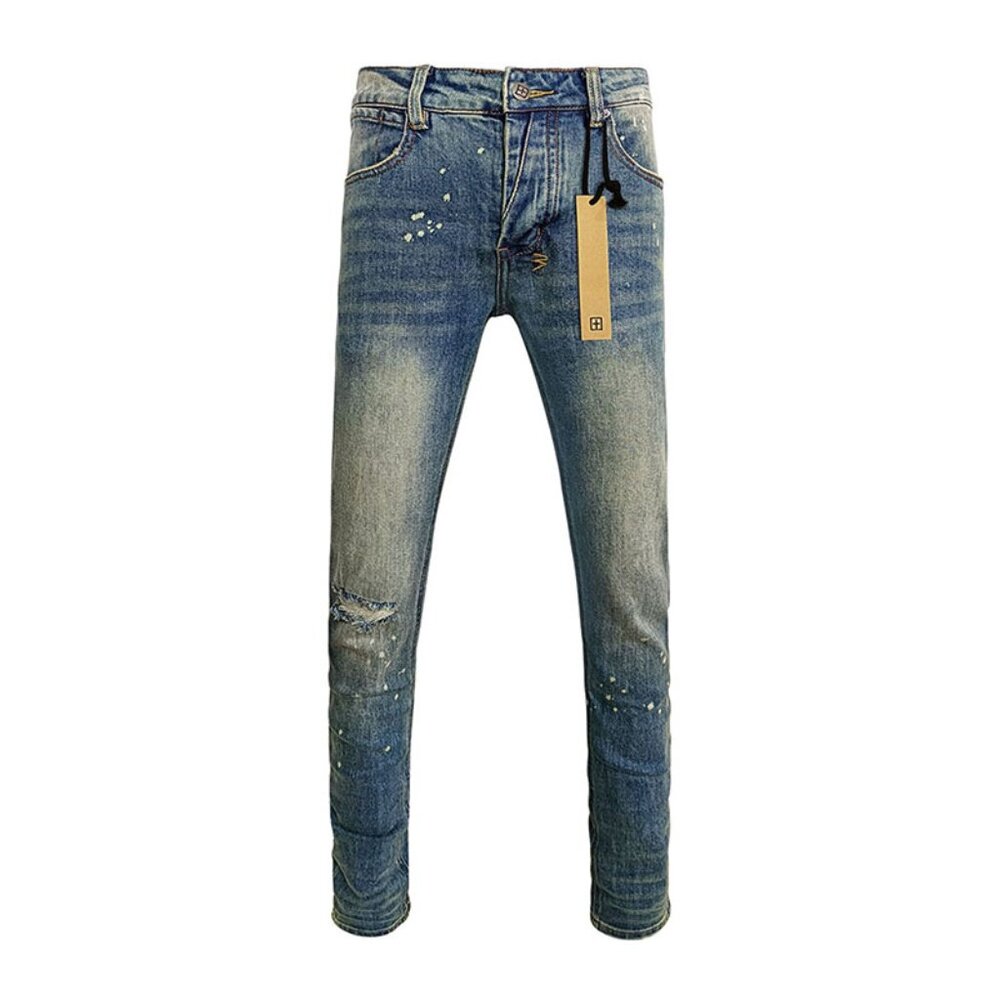 Ksubi Blue Distressed Skinny Jeans With Cutout Holes